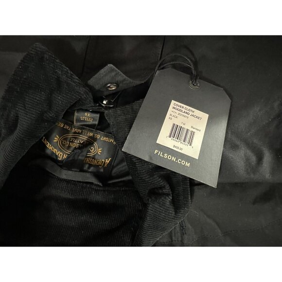 Filson Wax Cotton Cover Cloth Woodland Hooded Field Jacket sz XS Black NWT $455 - Picture 2 of 7